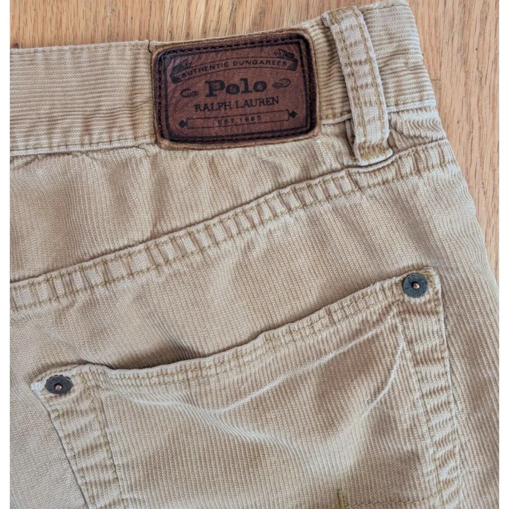 Polo Ralph Lauren Men's Corduroy Pants Tan 31 (32x30) Straight Leg Style 650